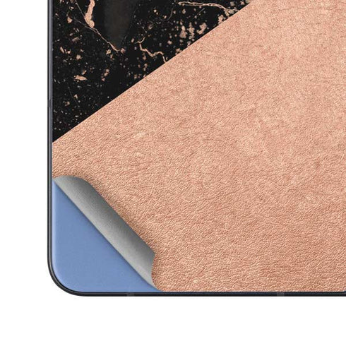 Black and Rose Gold Marble Split Galaxy Z Fold5 5G Skin